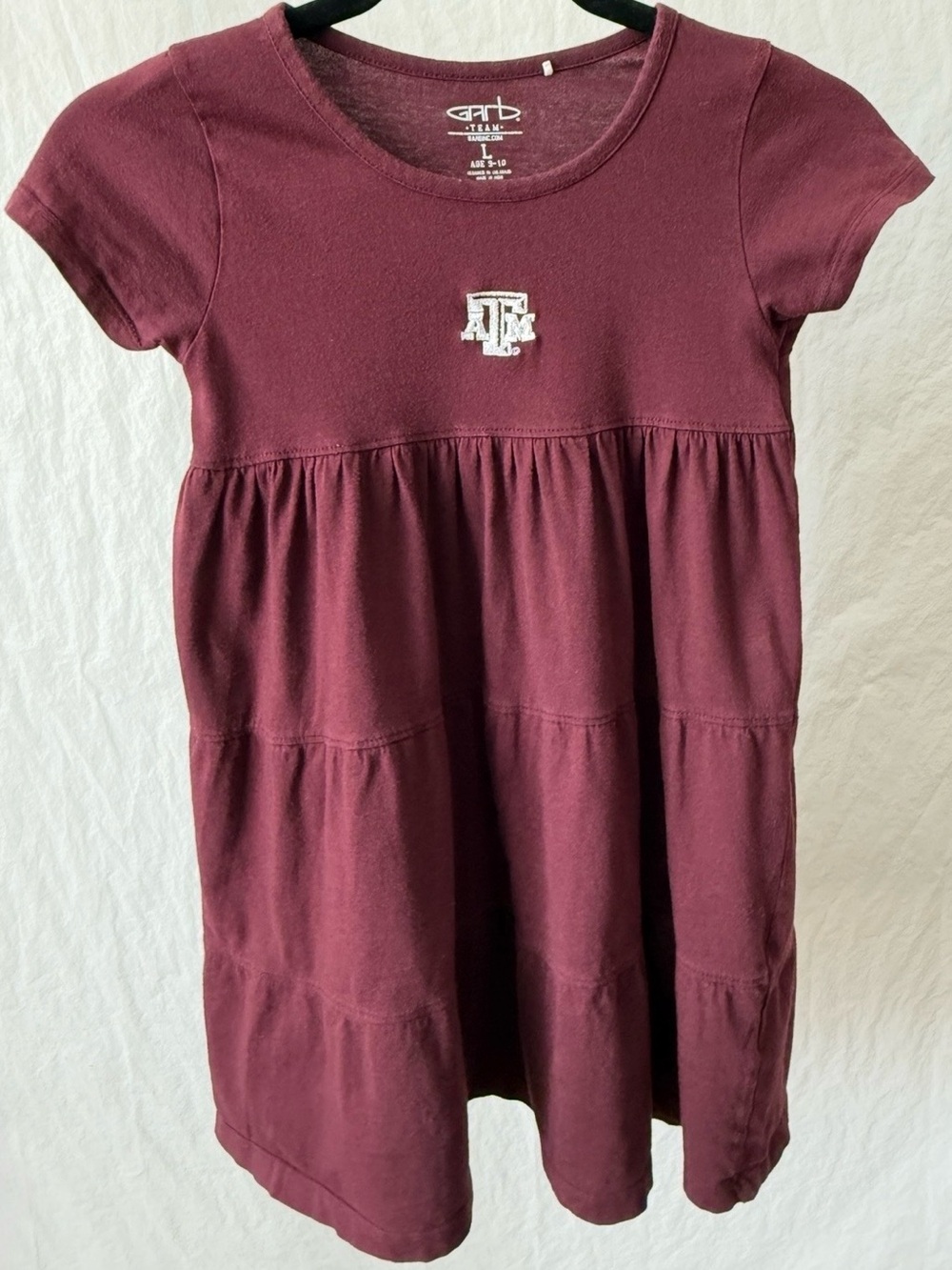 Garb Team Texas A&M Aggies Girls Maroon Tiered Knit Dress L 9-10
